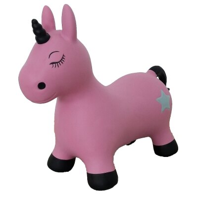 Hüpftier Einhorn pink mit Pumpe