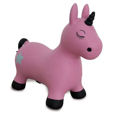 Hüpftier Einhorn pink mit Pumpe