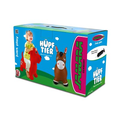 Hüpftier Hund rot mit Pumpe