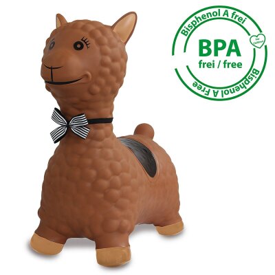 Hüpftier Lama braun mit Pumpe