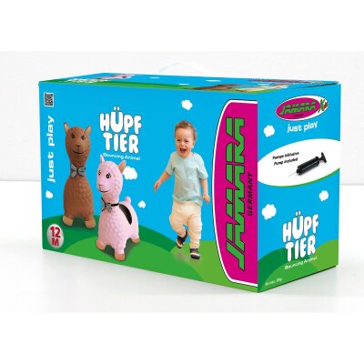 Hüpftier Lama rosa mit Pumpe