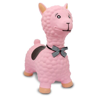 Hüpftier Lama rosa mit Pumpe