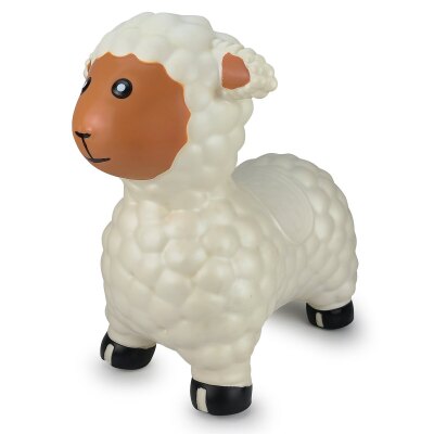 Hüpftier Schaf weiß mit Pumpe