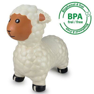 Hüpftier Schaf weiß mit Pumpe
