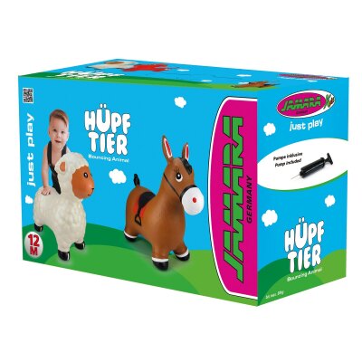 Hüpftier Pferd braun mit Pumpe