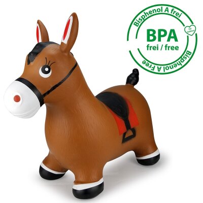 Hüpftier Pferd braun mit Pumpe