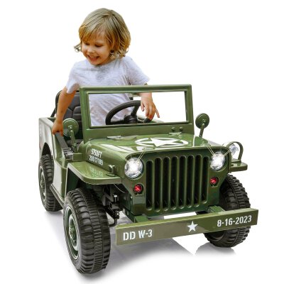 Ride-on Jeep Willys MB Army grün 12V