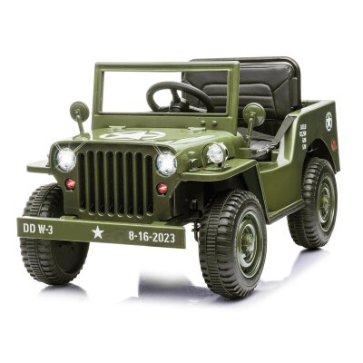 Ride-on Jeep Willys MB Army grün 12V