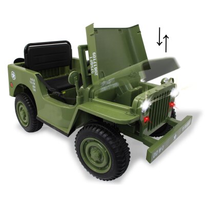 Ride-on Jeep Willys MB Army grün 12V