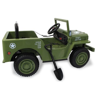 Ride-on Jeep Willys MB Army grün 12V