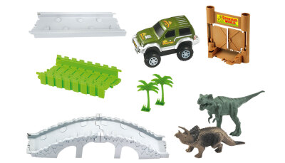 Magic Traxx Dino-Park, mit Brücke, MiniSet 108-teilig