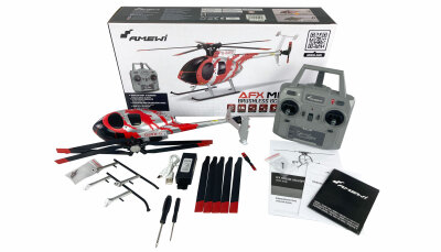 AFX MD500E Zivil brushless 4-Kanal 325mm Helikopter 6G RTF rot/silber