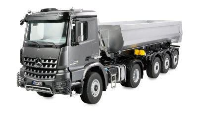 Mercedes-Benz Arocs Sattelzug mit Kippauflieger 4x4 1:14 RTR anthrazit