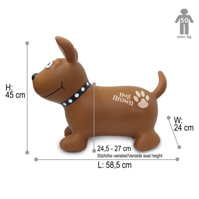 Hüpftier Dog Brown mit Pumpe