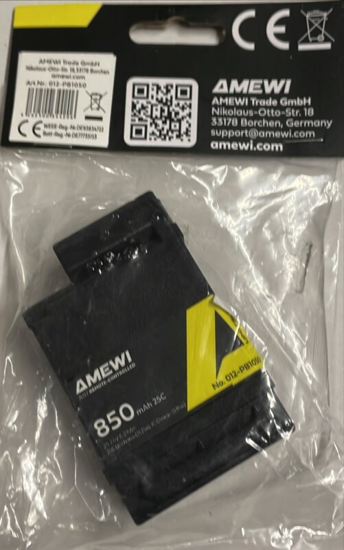LiPo Akku 2S 7,4V 850mAh MTX20