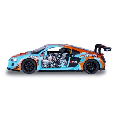 Audi R8 LMS Diecast 1:24 blau inkl. Knopfzellen