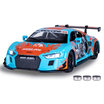 Audi R8 LMS Diecast 1:24 blau inkl. Knopfzellen