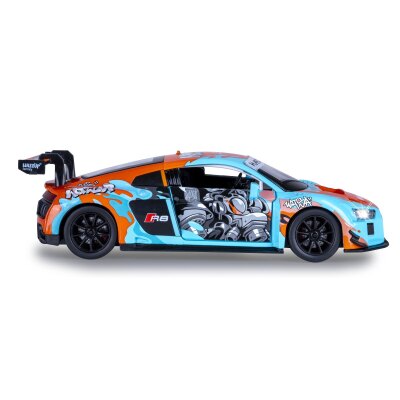 Audi R8 LMS Diecast 1:24 blau inkl. Knopfzellen