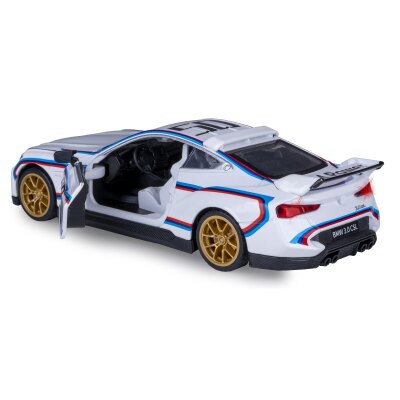 BMW 3.0 CSL Diecast 1:34 weiß inkl. Knopfzellen
