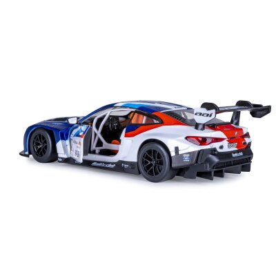 BMW M4 GT3 Diecast 1:24 weiß inkl. Knopfzellen