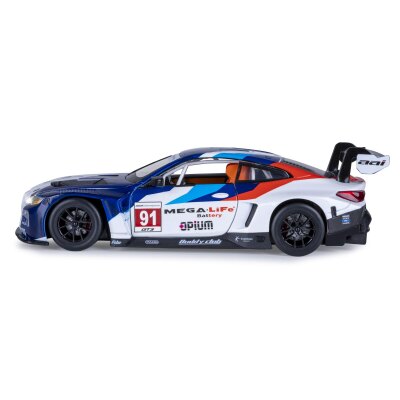 BMW M4 GT3 Diecast 1:24 weiß inkl. Knopfzellen