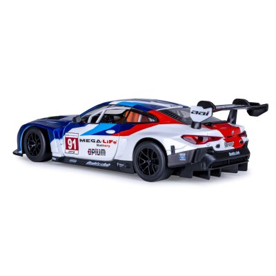 BMW M4 GT3 Diecast 1:24 weiß inkl. Knopfzellen