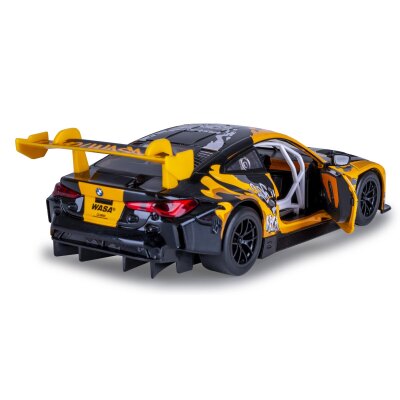 BMW M4 GT3 Diecast 1:24 gelb inkl. Knopfzellen
