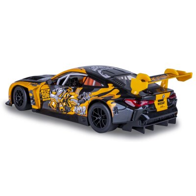 BMW M4 GT3 Diecast 1:24 gelb inkl. Knopfzellen