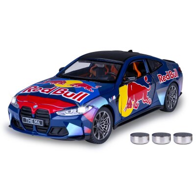 BMW M4 Diecast 1:24 blau inkl. Knopfzellen