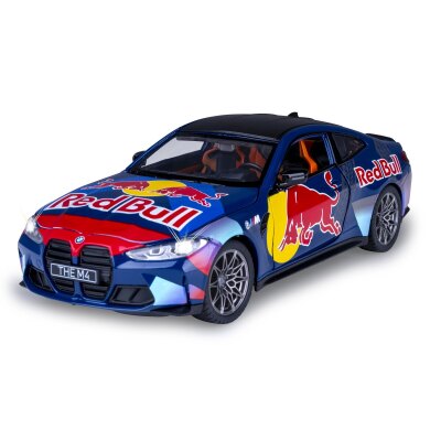 BMW M4 Diecast 1:24 blau inkl. Knopfzellen