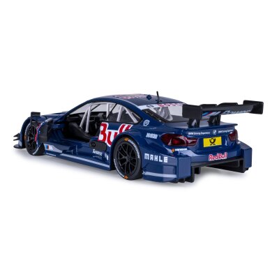 BMW M4 DTM Diecast 1:24 blau inkl. Knopfzellen