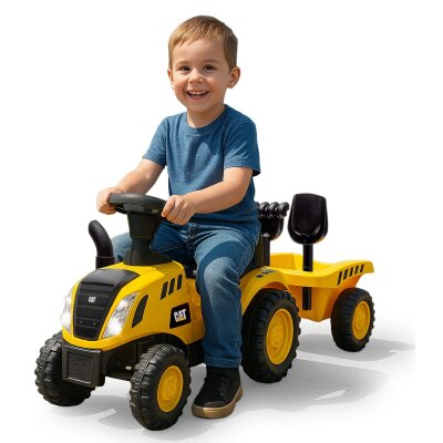 Rutscher Caterpillar Traktor mit Anhänger gelb 2in1