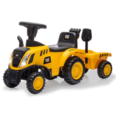 Rutscher Caterpillar Traktor mit Anhänger gelb 2in1