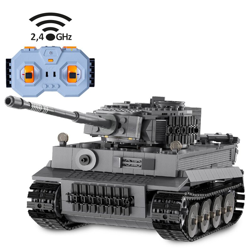CaDA Panzer Tiger 1:35 grau 2,4GHz Bricks