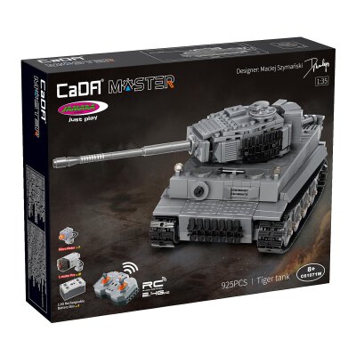CaDA Panzer Tiger 1:35 grau 2,4GHz Bricks