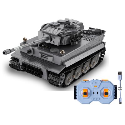 CaDA Panzer Tiger 1:35 grau 2,4GHz Bricks