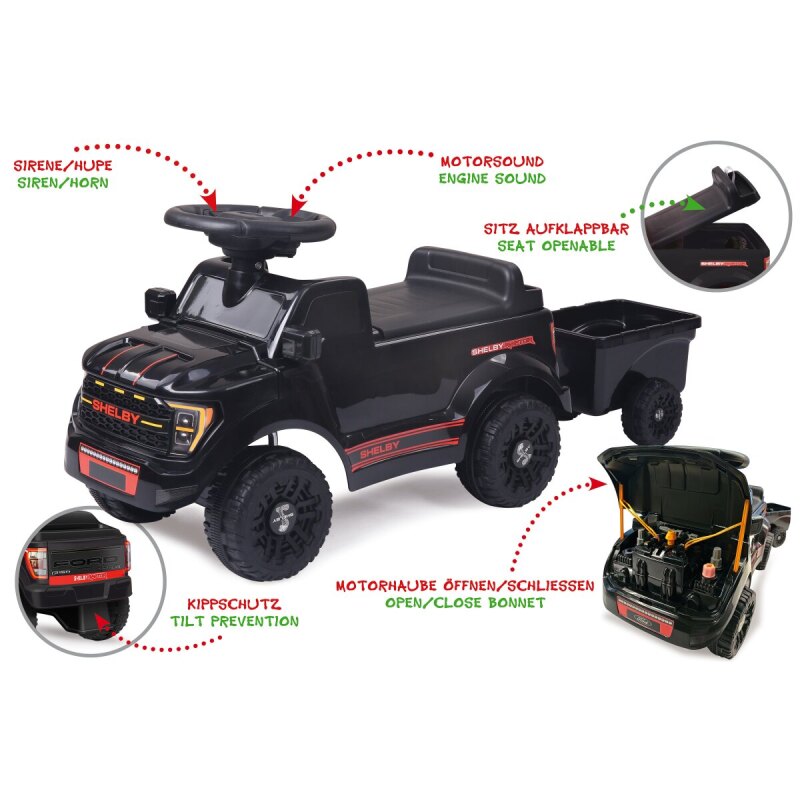 Rutscher Shelby Ford F-150 Raptor mit Anhänger schwarz