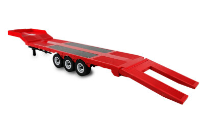 Tieflader-Sattelauflieger Dreiachser für Scania 1:18 rot